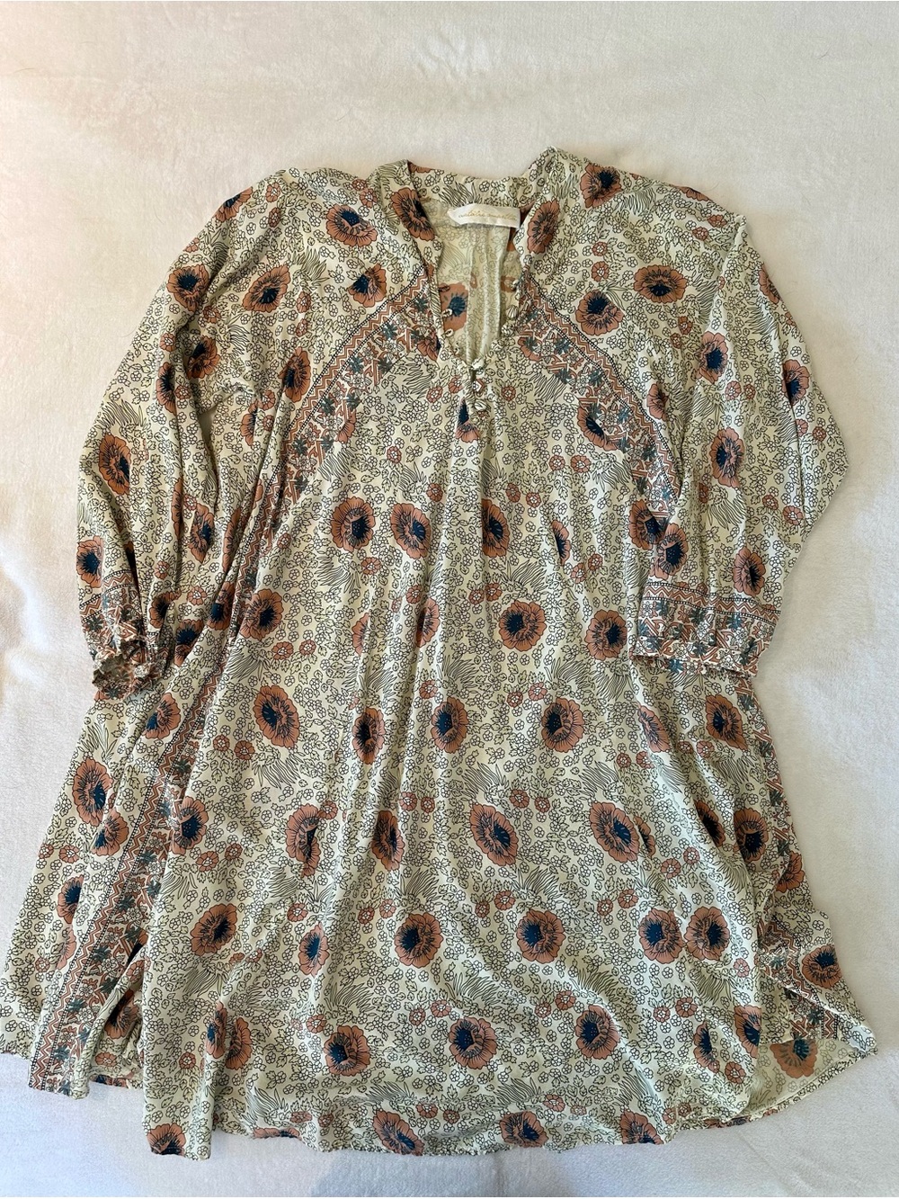 Natalie Martin - women’s L - cream and neutral Fiore short dress